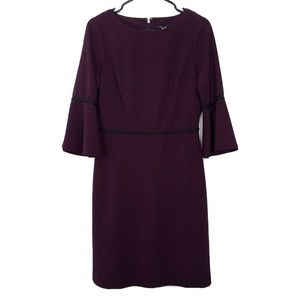 Tommy Hilfiger Purple Bell Sleeve Sheath Dress